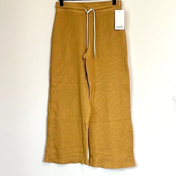 NWT MATE the Label Yellow Organic Thermal Wide Leg Pant - S - Picture 2 of 9